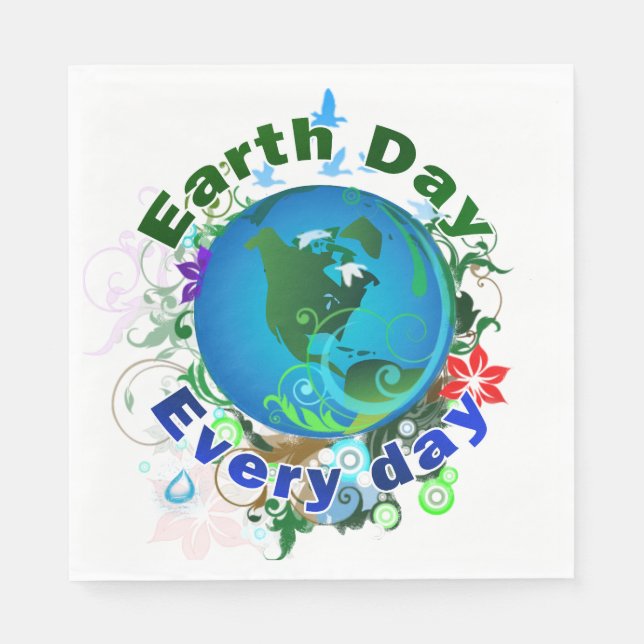 Earth Day Every Day Napkin (Front)