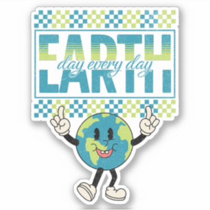 Earth Day every day retro style design