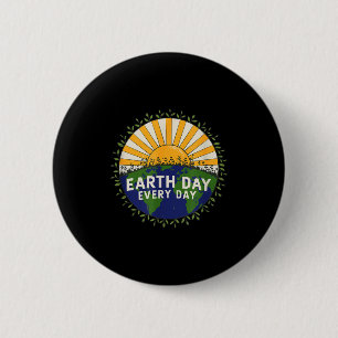 Earth Day Every Day Retro Vintage Eco 2 Inch Round Button