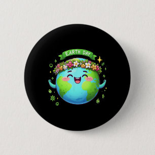 Earth Day Every Day Retro Vintage Men Women Kids N 2 Inch Round Button