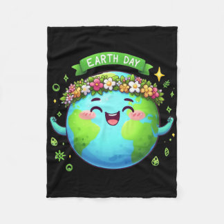 Earth Day Every Day Retro Vintage Men Women Kids N Fleece Blanket