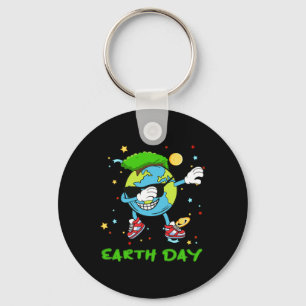 Earth Day Every Day Save Our Planet Earth Dabbing  Keychain