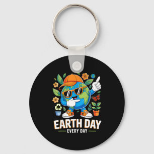 Earth day every day save the planet dabbing eco keychain