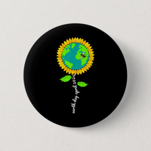 Earth Day Every Day Sunflower Restore Save Earth 2 Inch Round Button
