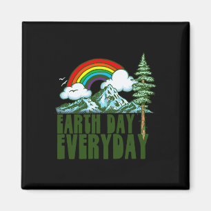 Earth Day Every Day! Vintage Rainbow Nature And Ou Magnet