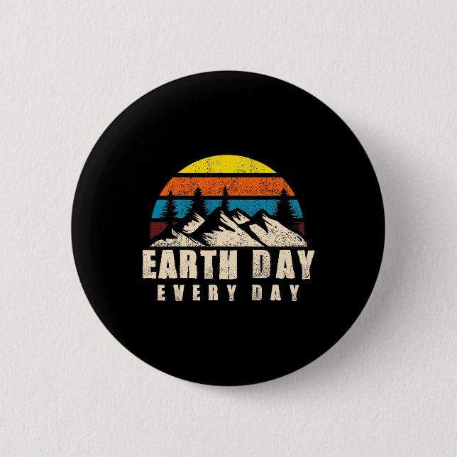 Earth Day Everyday 51th Anniversary Planet Teacher 2 Inch Round Button (Front)