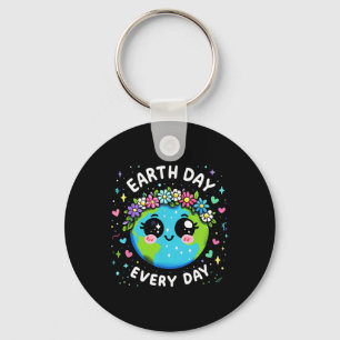 Earth Day Everyday Cute Planet Gift Kids Youth Tod Keychain
