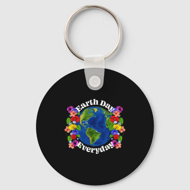 Earth Day Everyday Earth Day Environmental  Keychain (Front)