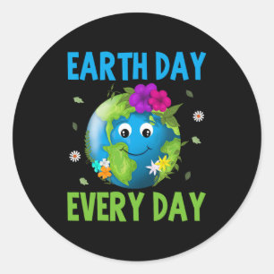 Earth Day Everyday Environment Conservation Cute E Classic Round Sticker