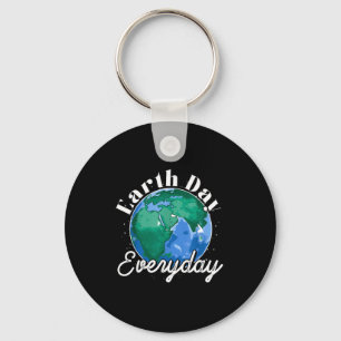 Earth Day Everyday Environmental Awareness Earth D Keychain
