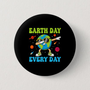 Earth day everyday funny dabbing earth boys kids 2 inch round button