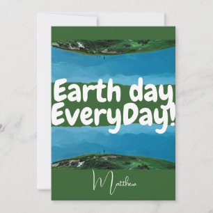 earth day everyday, go green, elegant art science card