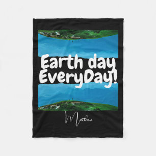 Earth Day Everyday Go Green Elegant Art Science T Fleece Blanket