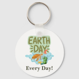 earth day everyday, go green, Save Our Planet Post Keychain