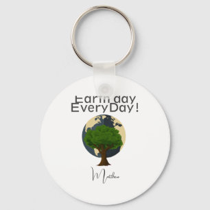 Earth Day Everyday Go Green Save Our Planet T Shir Keychain
