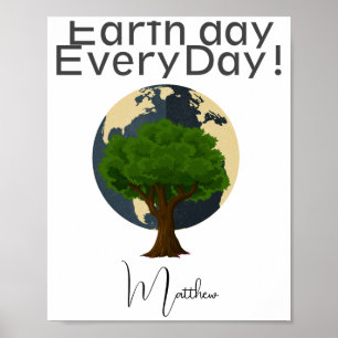 Earth Day Everyday Go Green Save Our Planet T Shir Poster