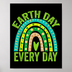 Earth Day Everyday Green Rainbow Earth Day Poster