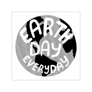 Earth Day Everyday Planet Globe Simple Modern   Self-inking Stamp