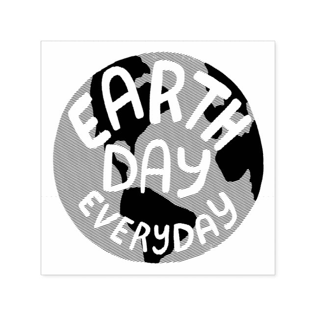Earth Day Everyday Planet Globe Simple Modern   Self-inking Stamp (Design)