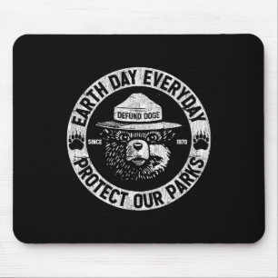 Earth Day Everyday Protect Our Parks Bear Green Vi Mouse Pad