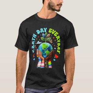 Earth Day Everyday Protect Our Planet Heart Hand  T-Shirt