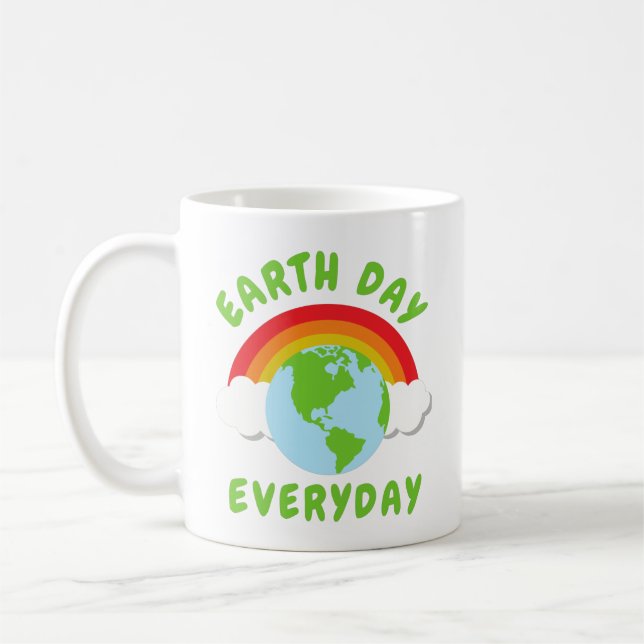 Earth Day Everyday Rainbow Coffee Mug (Left)