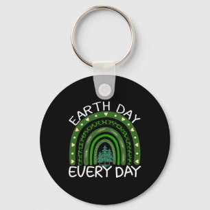 Earth Day Everyday Rainbow Design Earth Day 1 Keychain