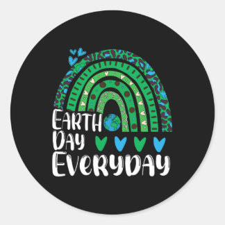 Earth Day Everyday Rainbow Earth Day  Classic Round Sticker