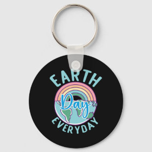 Earth Day Everyday Rainbow Heart Teacher Keychain
