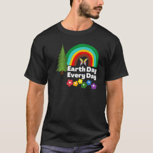 Earth Day Everyday Rainbow Pine Tree Green Earth H T-Shirt
