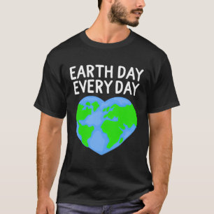 Earth Day Everyday Rainbow Pine Tree Nature Green  T-Shirt