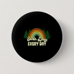 Earth Day Everyday Rainbow Pine Trees  2 Inch Round Button