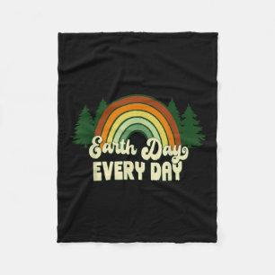 Earth Day Everyday Rainbow Pine Trees Fleece Blanket