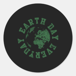 Earth Day Everyday Retro Environmental  Classic Round Sticker