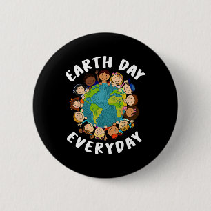 Earth Day Everyday Shirt Kids Girl Toddler Cute Ea 2 Inch Round Button