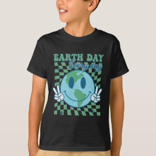 Earth Day Everyday Smile Face Hippie Planet Annive T-Shirt