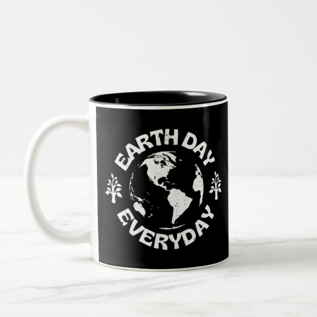 Earth Day Everyday Two-Tone Coffee Mug (Left)