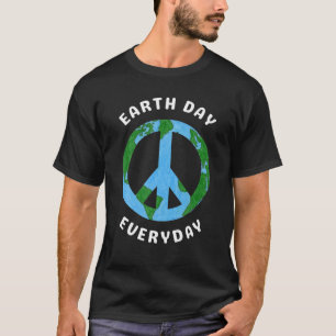 Earth Day Everyday Watercolor Peace Sign Earth Day T-Shirt
