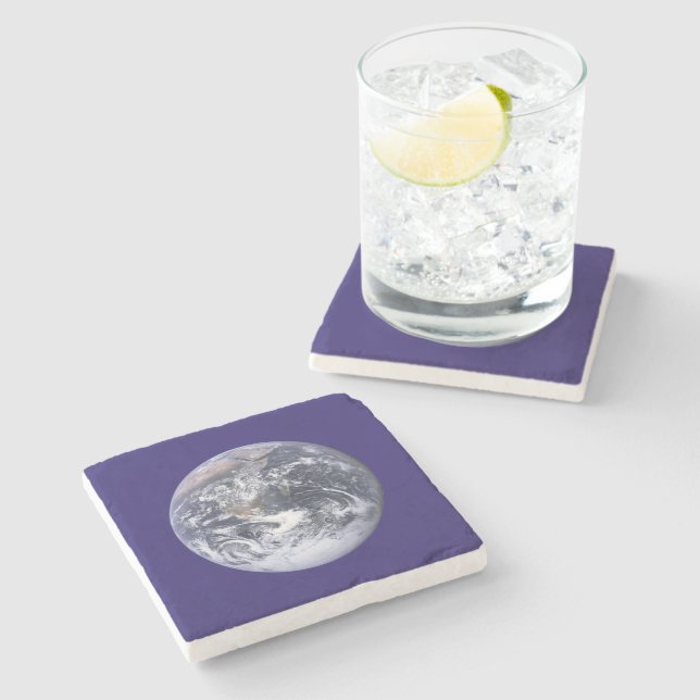 Earth Day Flag Stone Coaster (Side)