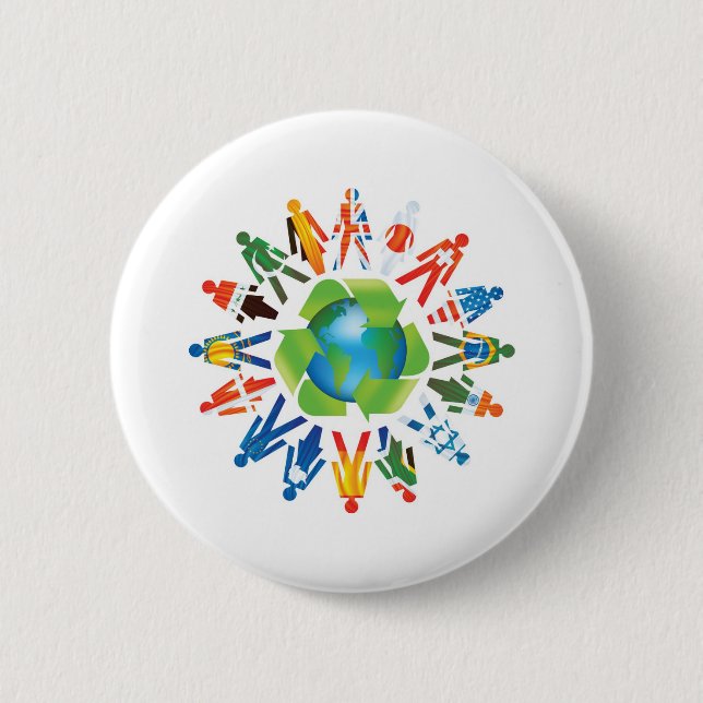 EARTH DAY GO GREEN 2 INCH ROUND BUTTON (Front)
