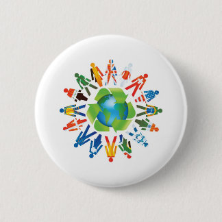 EARTH DAY GO GREEN 2 INCH ROUND BUTTON