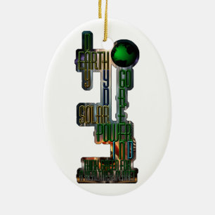 Earth Day Go Green Ceramic Ornament