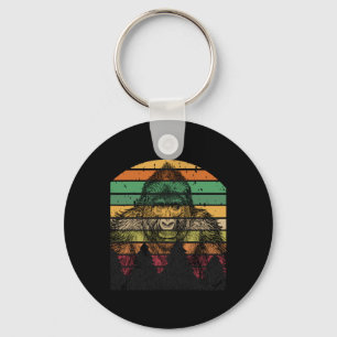 Earth Day Gorilla Vintage Pine Tree Men Women Kids Keychain