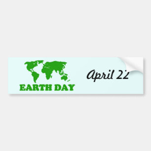 Earth Day Grass Map Bumper Sticker