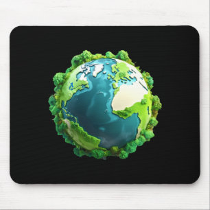 Earth Day Green And Blue Earth With Trees T Shirt Mouse Pad