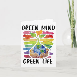 Earth Day Green Mind Green Life Environmental Prot Card
