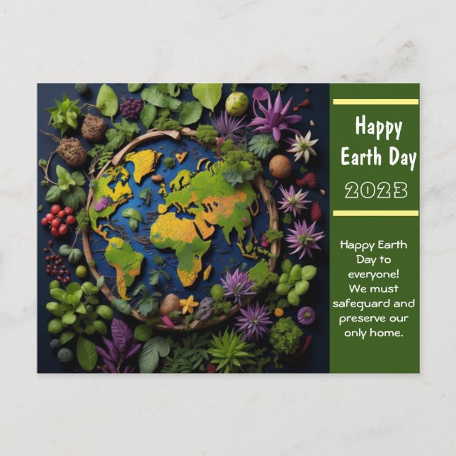 Earth day greetings postcard (Front)