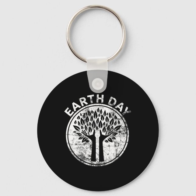 Earth Day Hands Tree Lover Nature Planet Science  Keychain (Front)