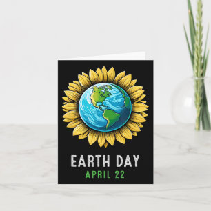 Earth Day Happy Earth Day Sunflower Earth Kids Tea Card