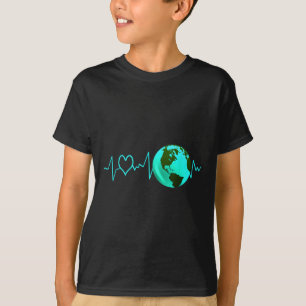 Earth Day Heartbeat Recycling Climate Change Activ T-Shirt